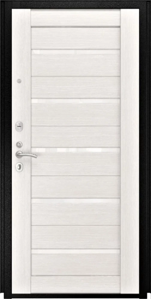 Входная дверь ДвериПРО Аура СБ-1 (лак. белое, 16мм, беленый дуб) DPRO196020 внутренняя сторона