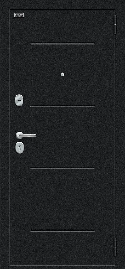 Фото Входная дверь Техно Букле черное/Cappuccino Veralinga BR5302 внешняя сторона