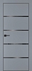 Межкомнатная дверь PX-17 черная кромка с 4-х ст. Серый матовый
