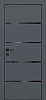 Межкомнатная дверь PX-17 черная кромка с 4-х ст. Графит матовый