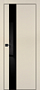 Межкомнатная дверь PX-10 черная кромка с 4-х ст. Бежевый матовый