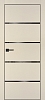 Межкомнатная дверь PX-17 черная кромка с 4-х ст. Бежевый матовый